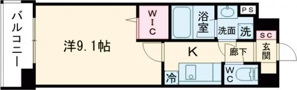 NS PARK RESIDENCE 高田馬場(1K/4階)の間取り写真