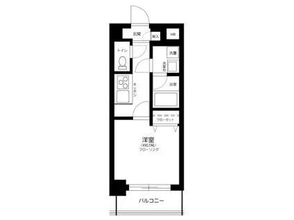 ALIVIO西落合(1K/2階)の間取り写真