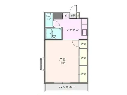 グランデュール麻衣Ⅲ(1K/1階)の間取り写真