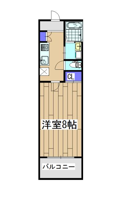 カルーナ(1K/1階)の間取り写真