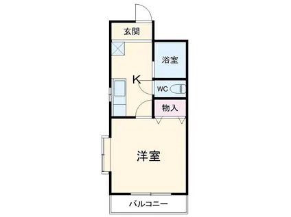 カステルC・K(1K/3階)の間取り写真