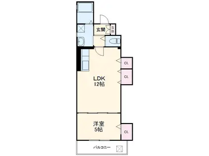カーサ・フェリーチェ丸太町(1LDK/2階)の間取り写真