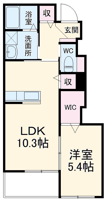 フローリッシュⅠ(1LDK/1階)の間取り写真