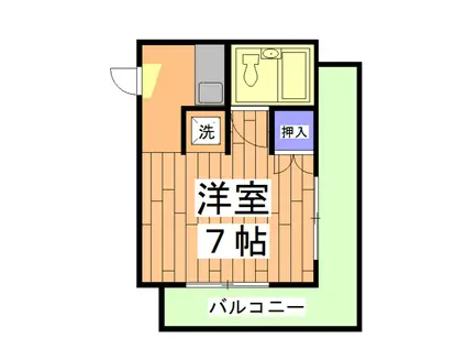 ヴィラ本間Ⅰ(ワンルーム/2階)の間取り写真