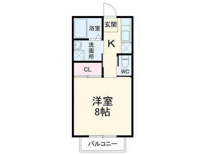 中村ハイツⅡ(1K/1階)の間取り写真