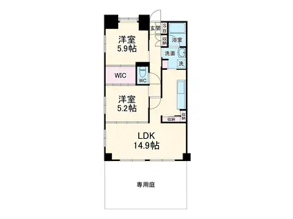 サンマリアージュ(2LDK/1階)の間取り写真