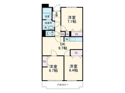 ラフィネ幕張本郷(3DK/5階)の間取り写真