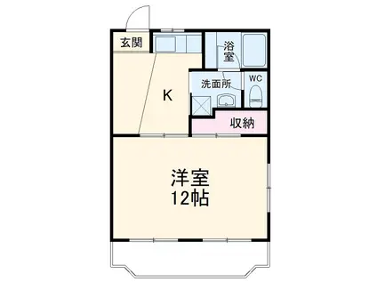 ルームミニオンB(1K/4階)の間取り写真