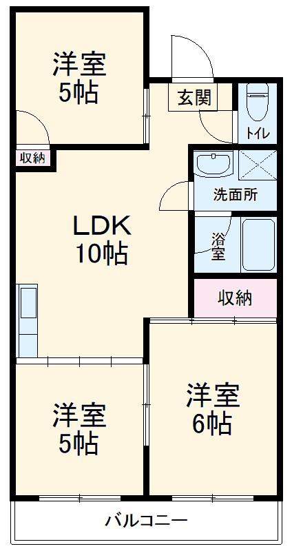サンロード戸﨑(3LDK/1階)の間取り写真