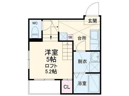 ハーモニーテラス山田Ⅱ(1K/1階)の間取り写真