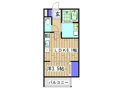 グランツ京都花園(1LDK/3階)の間取り写真