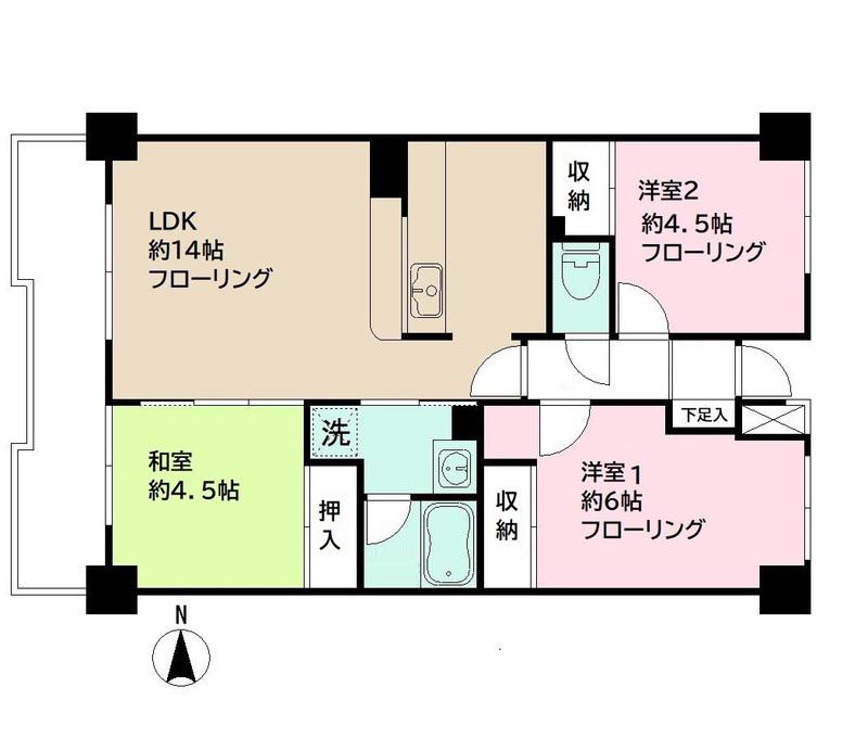 柏台グリーンヒルズ(3LDK/1階)の間取り写真