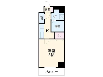 エストゥルースプラスノース名古屋(1K/5階)の間取り写真