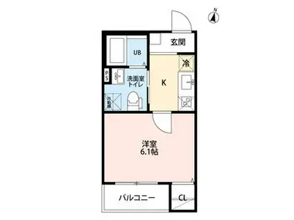 COLORSⅡ(1K/1階)の間取り写真