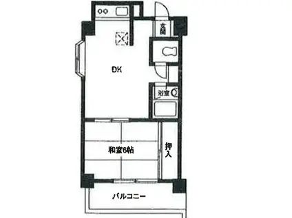サンライズ都賀(1DK/3階)の間取り写真
