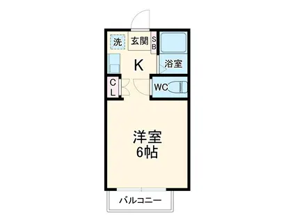 ベルサボワール(ワンルーム/1階)の間取り写真