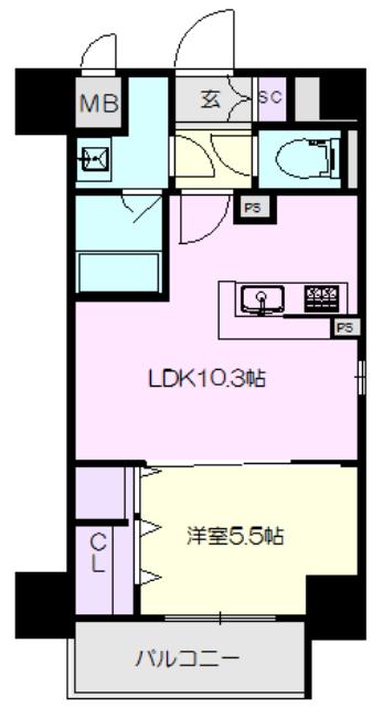イーハトーブ大曽根(1LDK/7階)の間取り写真