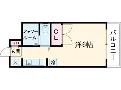 パラドール円町(1K/4階)の間取り写真