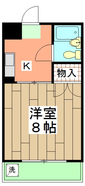 オレンジハイツ太田(1K/1階)の間取り写真