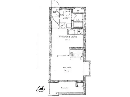 ソサエティ阿佐ヶ谷(ワンルーム/1階)の間取り写真
