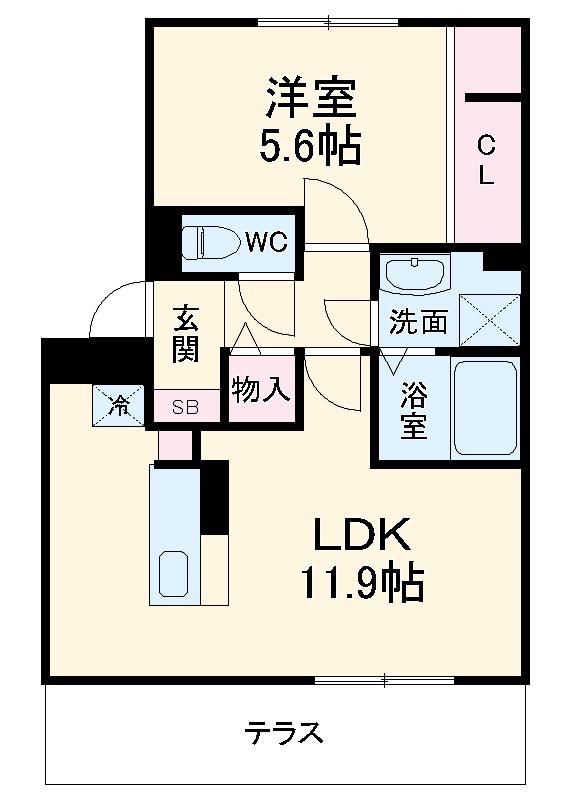 ウイングS Ⅲ(1LDK/1階)の間取り写真