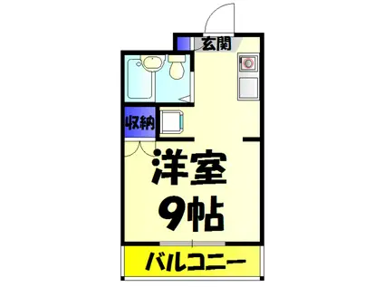 トーエンハイツ(ワンルーム/3階)の間取り写真