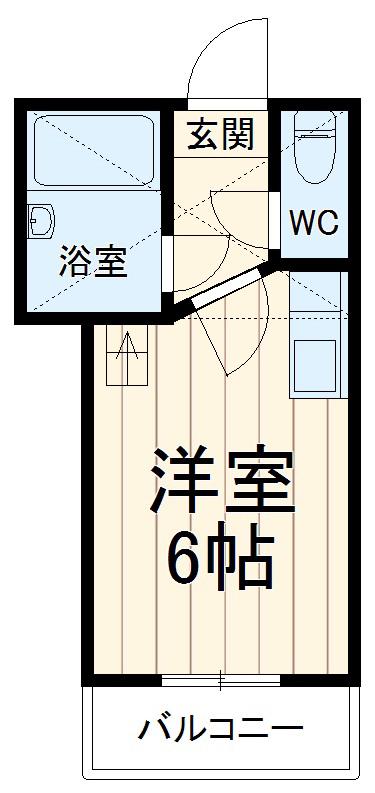 ベルメゾン井土ヶ谷(1K/2階)の間取り写真