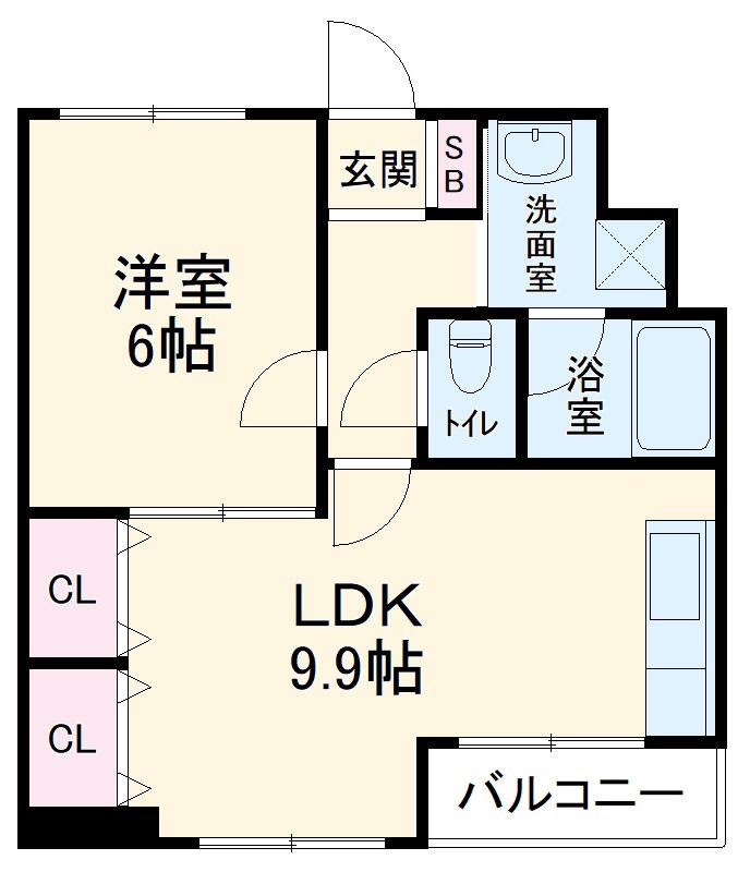 リエス西院(1LDK/1階)の間取り写真