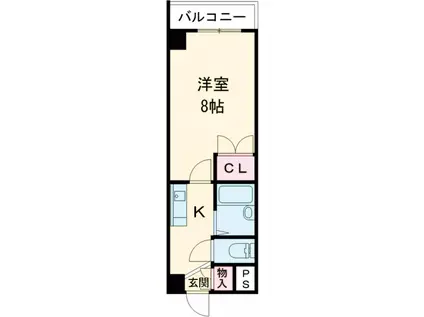 サンリーベ衣笠(1K/3階)の間取り写真