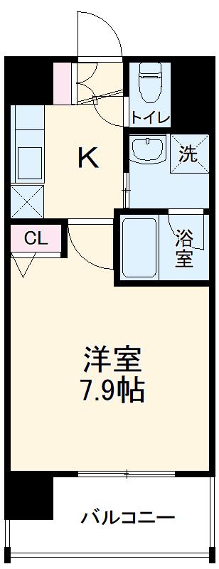 ベラジオ京都西院ウエストシティⅡ(1K/2階)の間取り写真