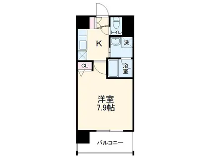 ベラジオ京都西院ウエストシティⅡ(1K/3階)の間取り写真