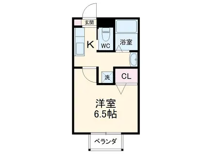 J-SQUARE稲毛(1K/2階)の間取り写真