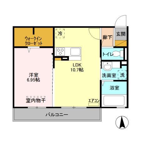 グランデB(1LDK/2階)の間取り写真