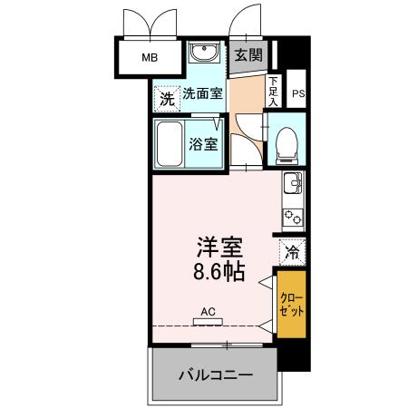 CHULA VISTA CASA DAIDO(ワンルーム/2階)の間取り写真