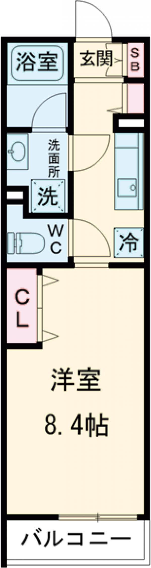 リナリア(1K/2階)の間取り写真