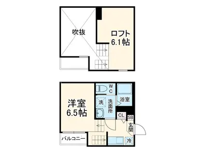 グレイスガーデン(1K/2階)の間取り写真