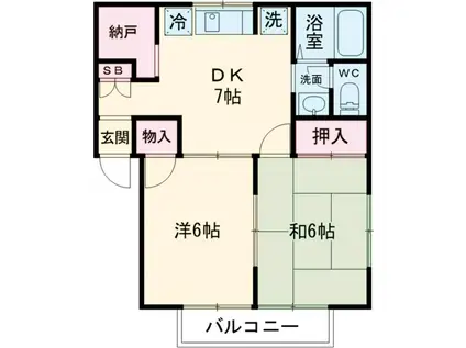 メゾン英(2DK/1階)の間取り写真