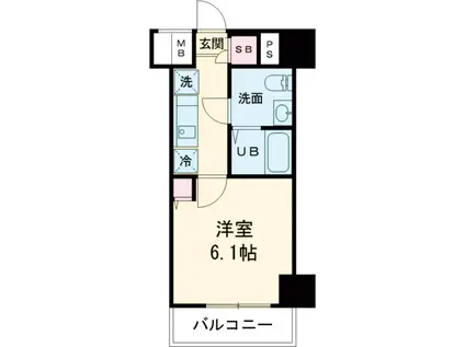 保木間フォレスタ(ワンルーム/1階)の間取り写真