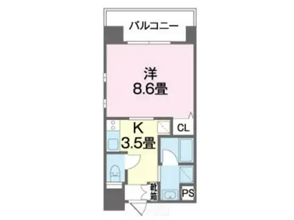 AXIS COURT松尾(1K/3階)の間取り写真