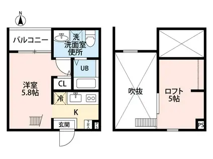 GRANSTA (ワンルーム/2階)の間取り写真