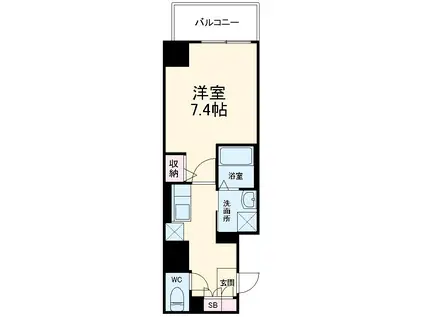 エスカーサ京都四条梅津(1K/7階)の間取り写真