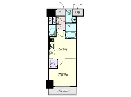 MX-Ⅰ(1DK/4階)の間取り写真