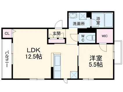 リバティスクエアⅡ(1LDK/3階)の間取り写真