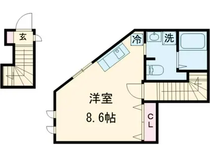 シャイロー沼袋(ワンルーム/2階)の間取り写真