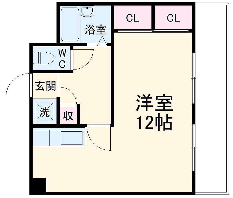 グランドハイツ豊山Ⅰ(ワンルーム/3階)の間取り写真