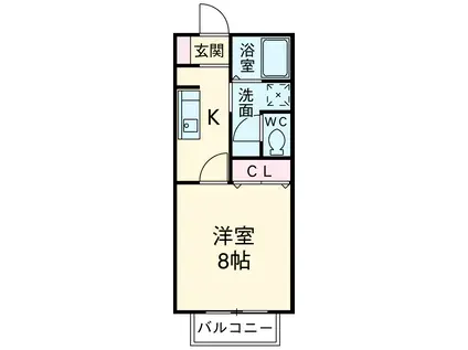 LA TOUR(1K/1階)の間取り写真