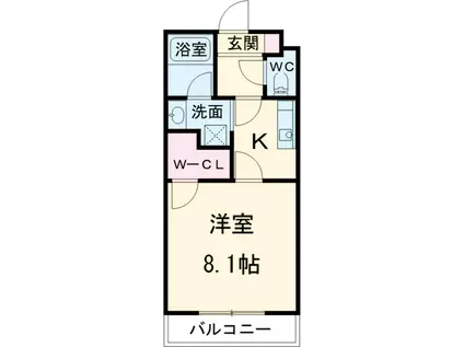 フォレスタⅡ(1K/3階)の間取り写真