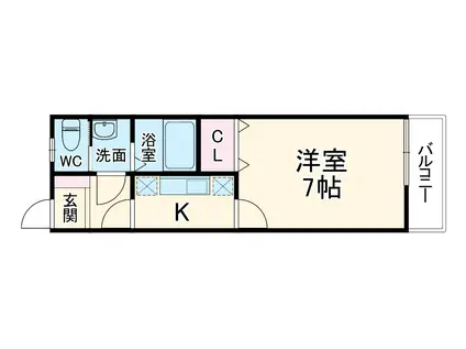 エクレール辻堂Ⅰ(1K/1階)の間取り写真