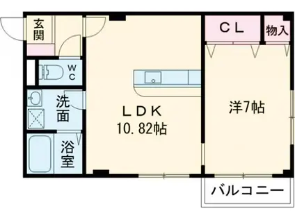 メゾンドボワ3(1LDK/2階)の間取り写真