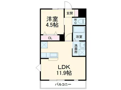 ルーツ16番館(1LDK/3階)の間取り写真